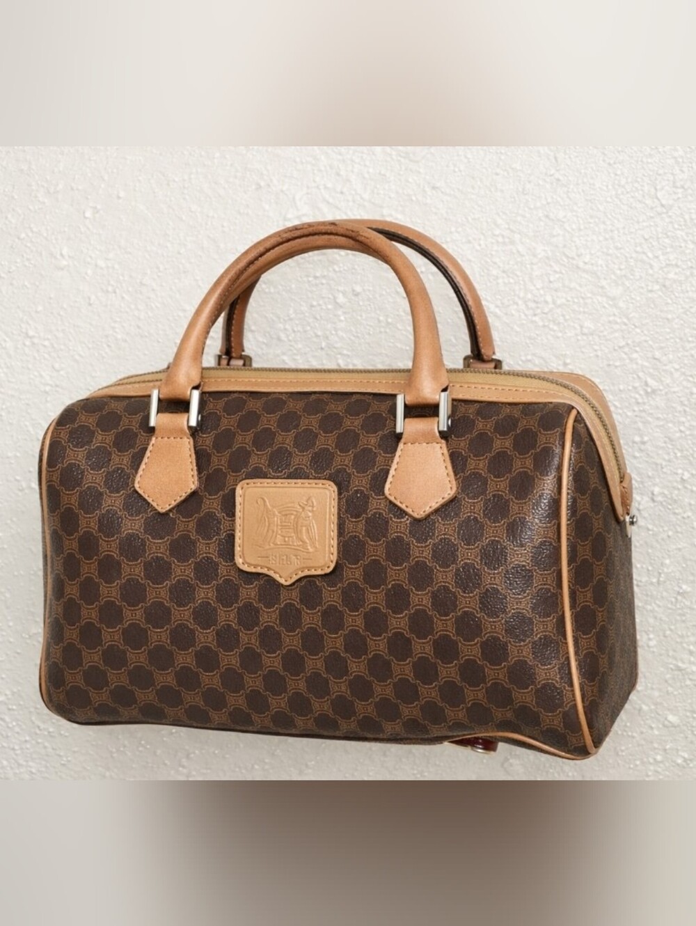 Celine Brown Monogram Boston Bag